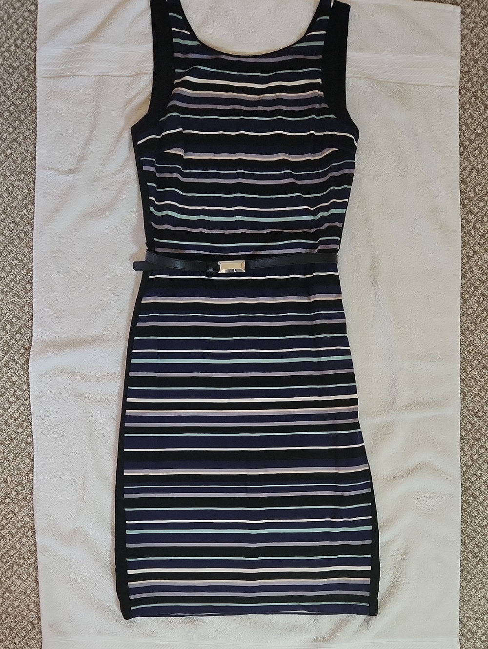 White House Black Market Stripe Jersey Dress Size 6